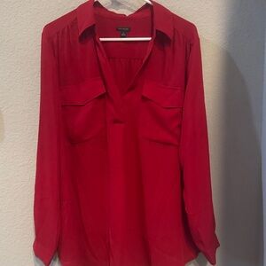 Ann Taylor Women's Red Camp Blouse